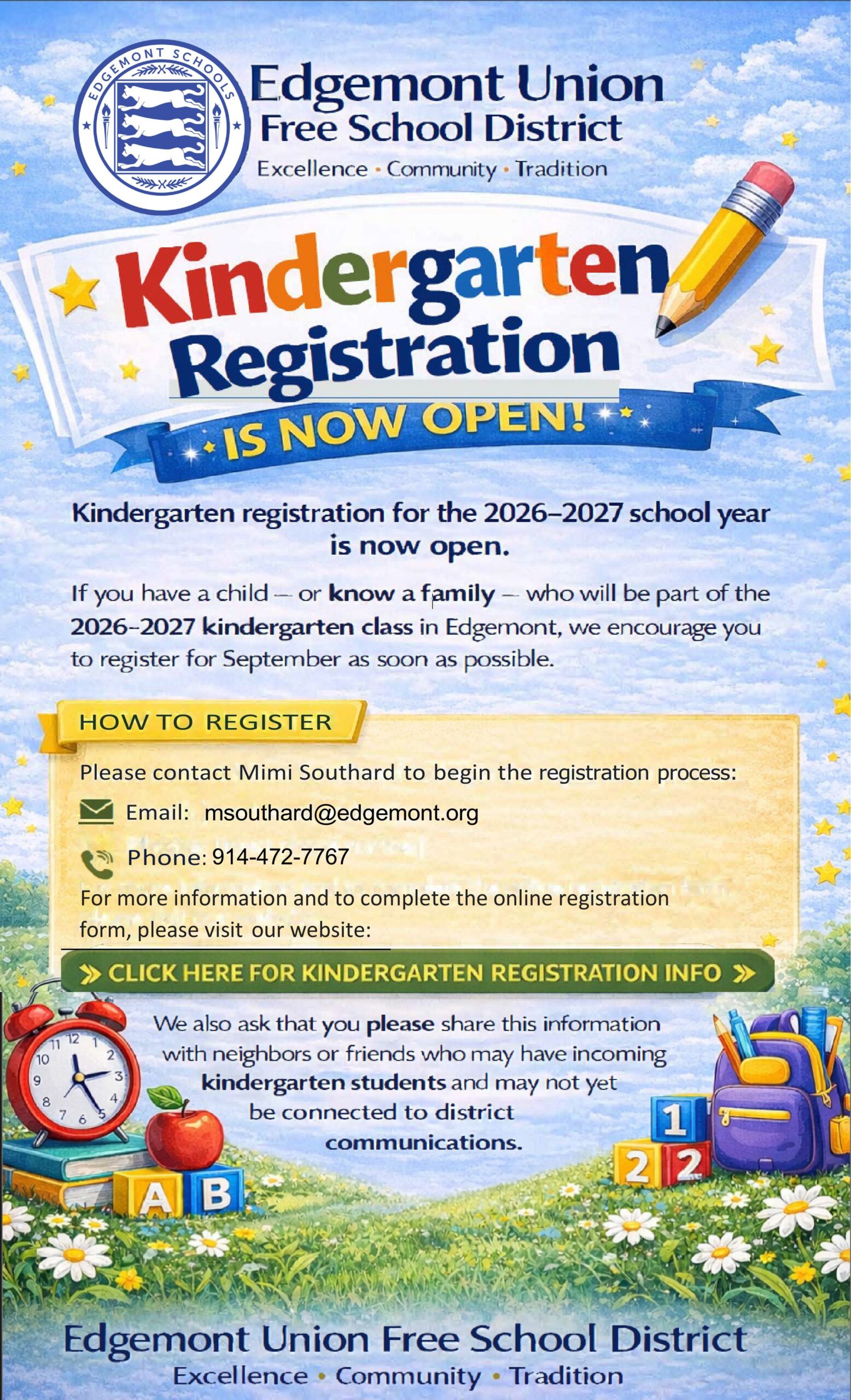 Edgemont Kindergarten Registration Open for 2026–2027 – Edgemont ...